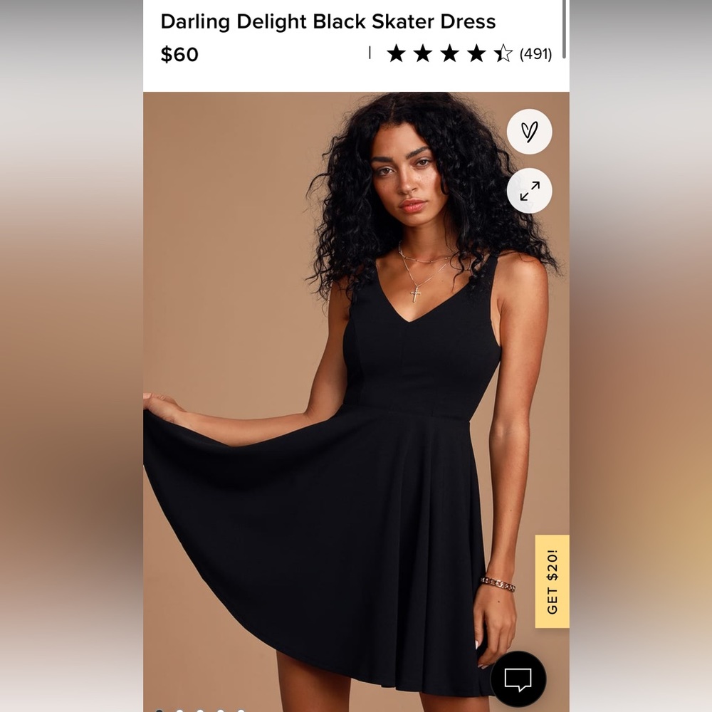 Lulu’s little black skater dress NWT